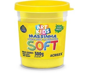Massa de Modelar 500g Soft Amarelo Limão - Acrilex