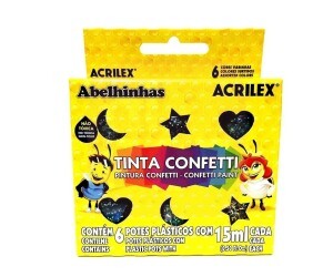 Tinta Acrilica Confetti 06 Cores 15ml - Acrilex