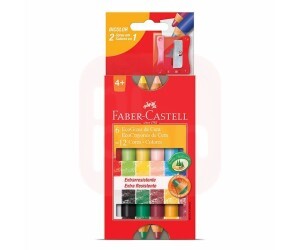Giz de Cera Amadeirado 12 Cores Bicolor - Faber-Castell
