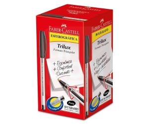Caneta Esferográfica Preta 1.0mm 032 - CX/50 UN - Faber-Castell