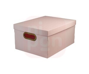 Caixa Organizadora Linho Média Rosa - Dello