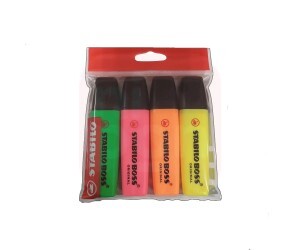 Marca Texto Stabilo Boss Estojo com 4 Cores