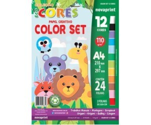 Bloco Ecocores A4 12 Cores 24 Folhas