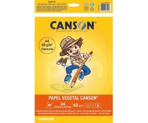 Papel Vegetal Escolar 60g A4 com 10 Folhas - Canson