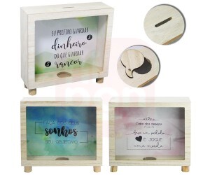 QUADRO COFRE DECORATIVO DE MADEIRA