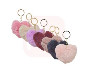 CHAVEIRO CORACAO PELUCIA CORES