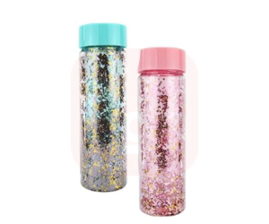 Garrafa Squeeze de Plastico Com Parede Dupla + Glitter e Tampa Weeze 500ML