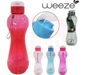 Garrafa Squeeze De Plastico Pet Tampa C/ Alça Weeze Transcolor 600ml