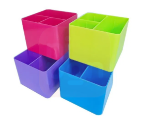 Porta Objeto Full Color C/ 3 Divisórias - Azul Polônio