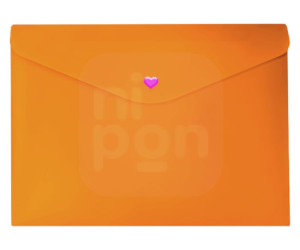 Pasta C/ Botão Horizontal Envelope A4 Full Color Laranja