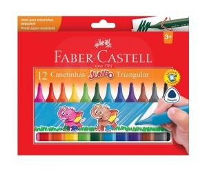 Canetinha Jumbo Triangular 12 Cores - Faber-Castell