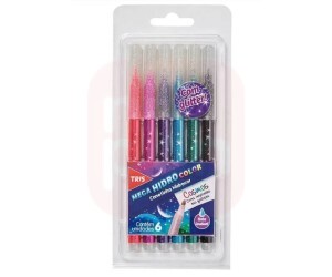 Caneta Hidrográfica TRIS 6 Cores Glitter Cosmos