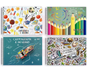 Caderno Cartografia e Desenho 96 Folhas Capa Dura - Jandaia