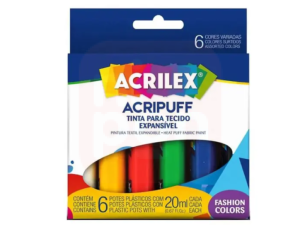 Tinta Acripuff Acrilex 20ml c/6 cores