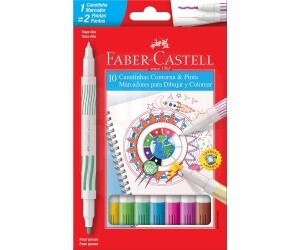 Canetinha Hidrográfica 10 Cores 2 Pontas - Faber-Castell