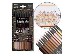 Lapis De Cor Tons De Pele Carbon Macio 12 Cores - Leo&Leo