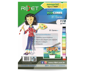 Bloco EcoCores 42 Folhas 21 Cores - Ridet