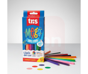 Lápis de Cor 12 Cores Mega Soft Color - Tris