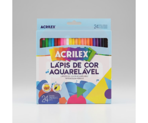 Lápis de cor aquarelável sextavado 24 cores + 1 pincel - Acrilex