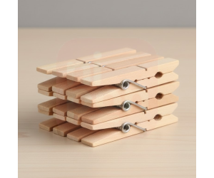 Prendedor de Roupas em Madeira – Pacote com 12 Unidades