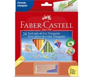 Lápis de Cor Triangular 24 Cores + Apontador - Faber-Castell